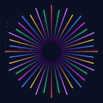 Vector Illustration bright sunburst colorful style