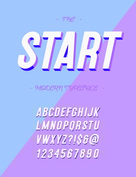 Start font modern typography. Typeface trend style for printing, decoration, t shirt vector