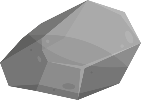 Rock stones and boulders in cartoon style png