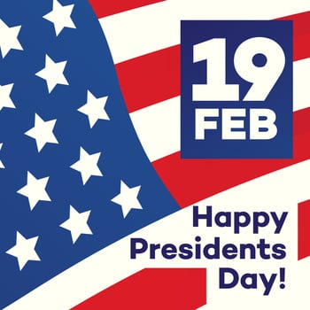Happy president day greeting card with american flag background for banner sale, promotion vector