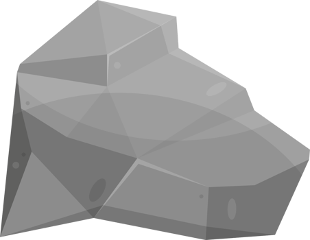 Rock stones and boulders in cartoon style png