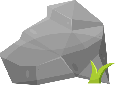 Rock stones and boulders in cartoon style png