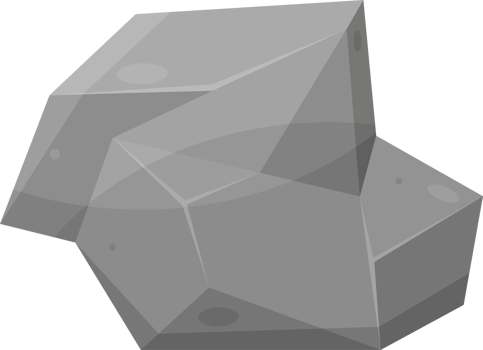 Rock stones and boulders in cartoon style png