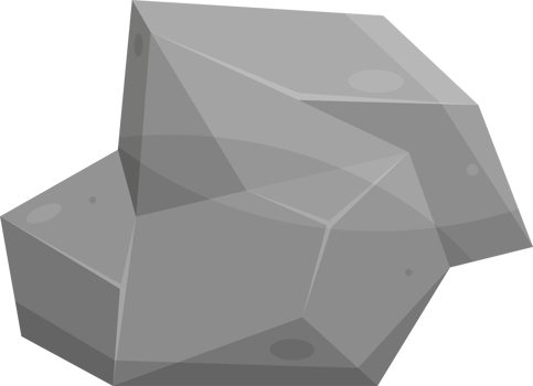 Rock stones and boulders in cartoon style png