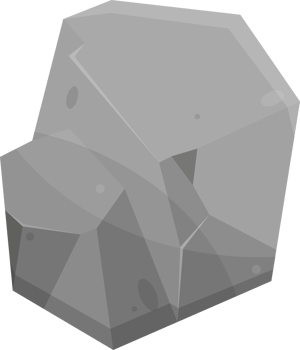 Rock stones and boulders in cartoon style png
