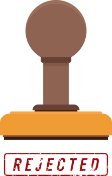 Wooden stamper and stamp mark with rejected text png