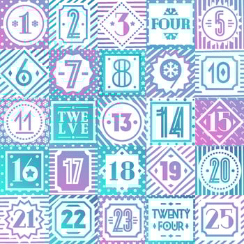 Christmas countdown printable tags collection color style different background vector