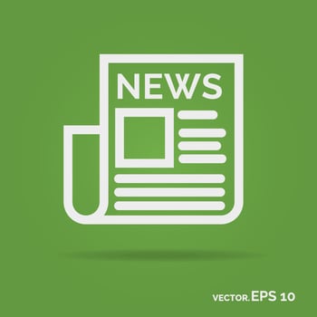 News outline icon white color vector