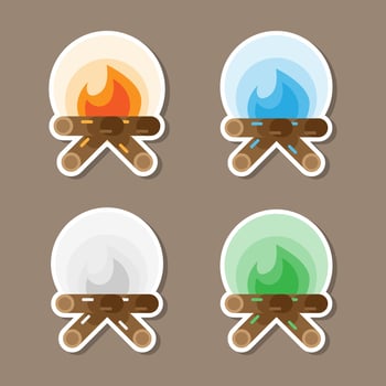 bonfire with different color vector design