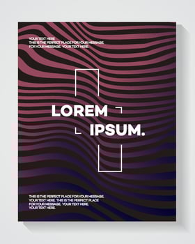 Cover design template with abstract lines modern color gradient style on black background vector