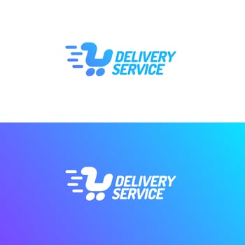 Delivery service logo set consisting of shopping cart vector