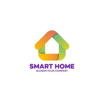 Smart home logo on white background vector