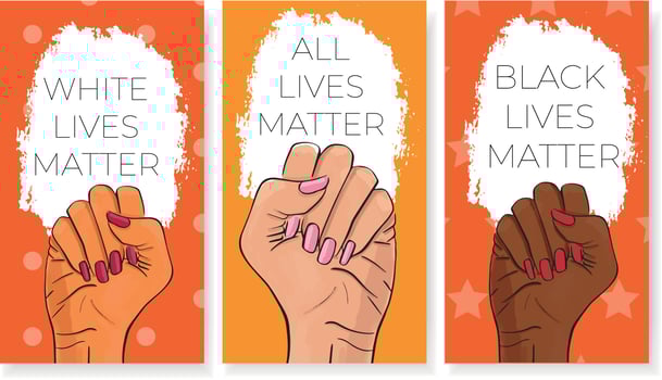 Stop racism. Black lives matter. African American arm gesture. Anti discrimination, help fighting racism poster, tolerance acceptance banner. People equality template vector stock illustration.