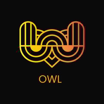 Owl and Letter W Logo Concept. Unique, Bird, Modern, Gradient and Line Logotype. Suitable for Logo, Icon, Symbol, and Sign. Such as Education, Media, Initial and animal Logo vector