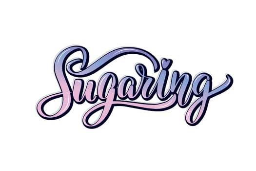 Sugaring procedure lettering. Hand drawn vector illustration. Ink drawing. Sticker with hand drawn typography inscriptions. Great vector stock calligraphy.
