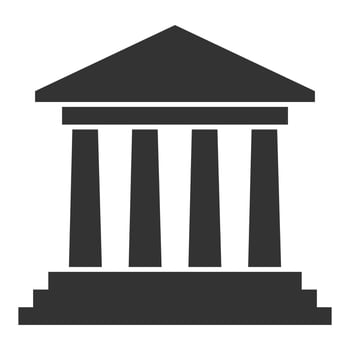 University icon isolated on white background. Law icon vector. justice illustration sign. court symbol. vector