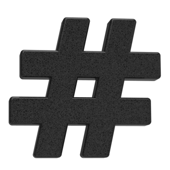 Hashtag icon isolated on transparent background. 3D Illustration. png