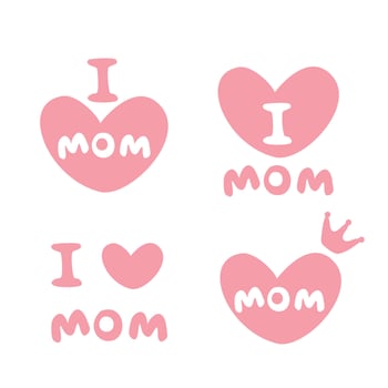 vector i love mom pink symbol