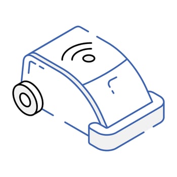 Autonomous smart car, vehicle having wifi signals on it vector