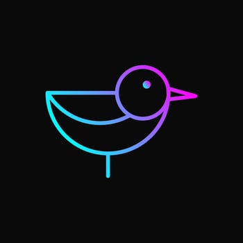 Duck Or Bird Logo Concept. Gradient, modern, Simple and Line Logotype. Blue and Purple. Suitable for Logo, Icon, Symbol and Sign. Such as Animal or Bird Logo vector
