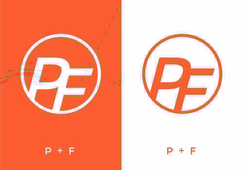 Orange color of PF initial letter vector