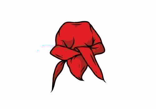 Red color of durag drawing illustration vector