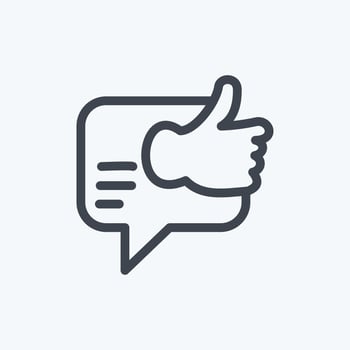 Icon Possitive Feedback. suitable for Feedback symbol. Line Style. simple design editable. design template vector. simple symbol illustration vector