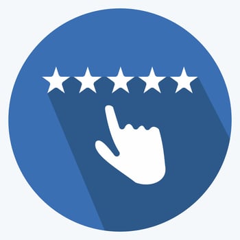 Icon Rating. suitable for Feedback symbol. Long Shadow Style. simple design editable. design template vector. simple symbol illustration vector