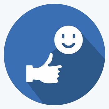 Icon Satisfaction. suitable for Feedback symbol. Long Shadow Style. simple design editable. design template vector. simple symbol illustration vector