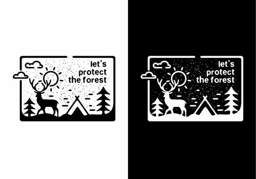 Protect the forest line art illustration vector