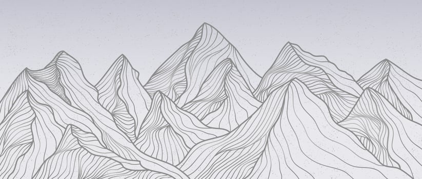 mountain line art print. Abstract mountain contemporary aesthetic backgrounds landscapes. vector illustrations