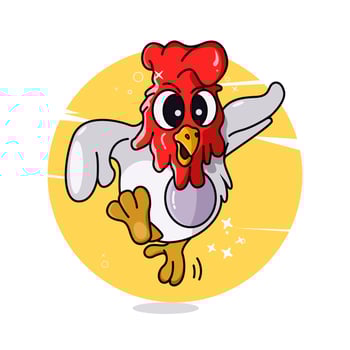 Chicken mascot cartoon vector illustration