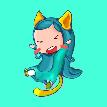 illustration of cute muslim girl slipping vector