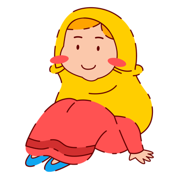 Cute Smile Girl Wearing Hijab and Sitting Down png