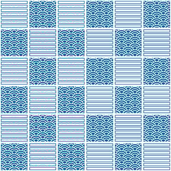 Blue Japanese style wave pattern seamless background vector