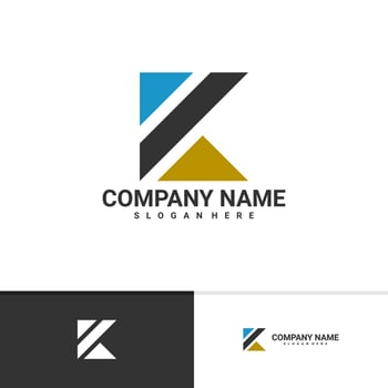 Letter K with House logo vector template, Creative K logo design concepts