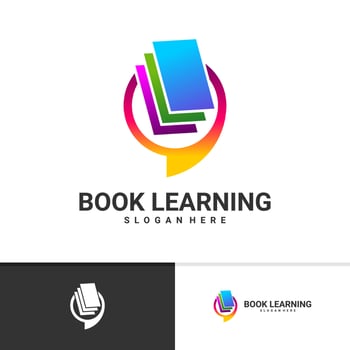 Chat Book logo vector template, Creative Book logo design concepts