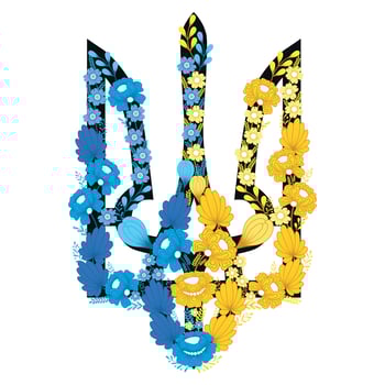 Ukrainian trident of flowers. vector