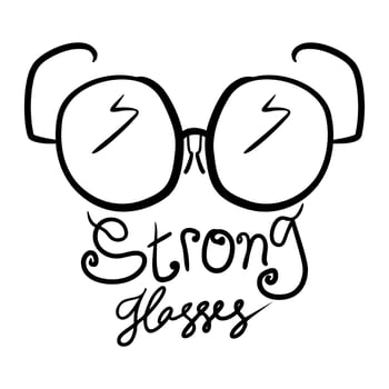 Strong glasses logo with text vector art