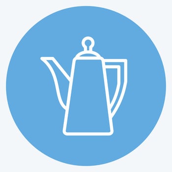 Icon Porcelain Teapot. suitable for Drink symbol. blue eyes style. simple design editable. design template vector. simple symbol illustration vector