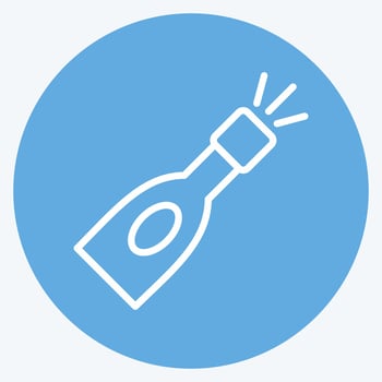 Icon Champagne Bottle. suitable for Drink symbol. blue eyes style. simple design editable. design template vector. simple symbol illustration vector