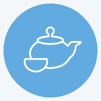 Icon Tea Ceremony. suitable for Drink symbol. blue eyes style. simple design editable. design template vector. simple symbol illustration vector
