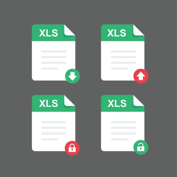 XLS files icon Set , vector design element