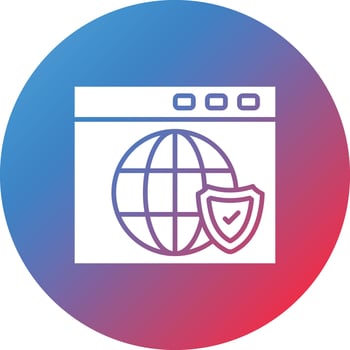 Shield Glyph Circle Gradient Background Icon vector