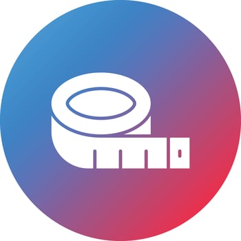 Measuring Tape Glyph Circle Gradient Background Icon vector