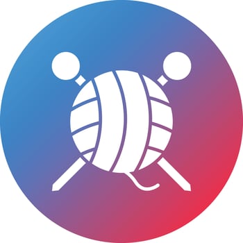 Knitting Glyph Circle Gradient Background Icon vector