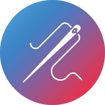 Needle Glyph Circle Gradient Background Icon vector