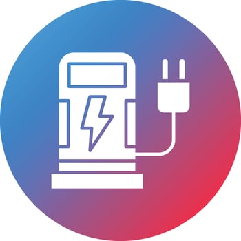 Charging Station Glyph Circle Gradient Background Icon vector