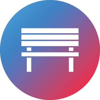Bench Glyph Circle Gradient Background Icon vector
