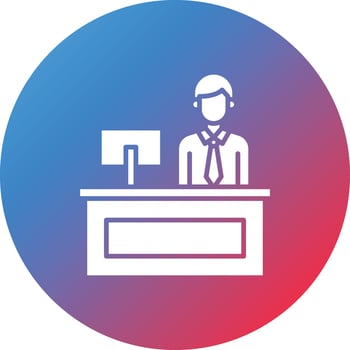 Cashier Glyph Circle Gradient Background Icon vector